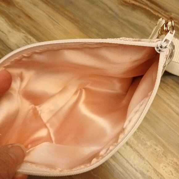 New Zippy Hanging Canvas Wristlet Clutch Pouch Make-up Bag Chevron Pastel Floral - Picture 7 of 16